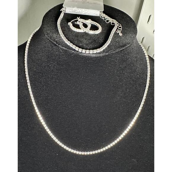 Stunning CZ 3 Piece Set including Tennis Bracelet by Kenneth Jay Lane NWT - Picture 2 of 8
